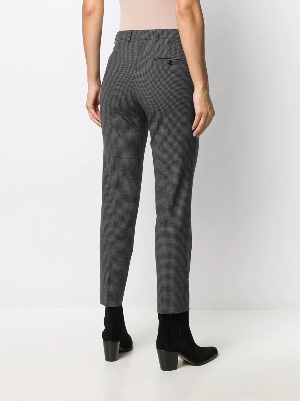 check pattern tailored trousers  - 4