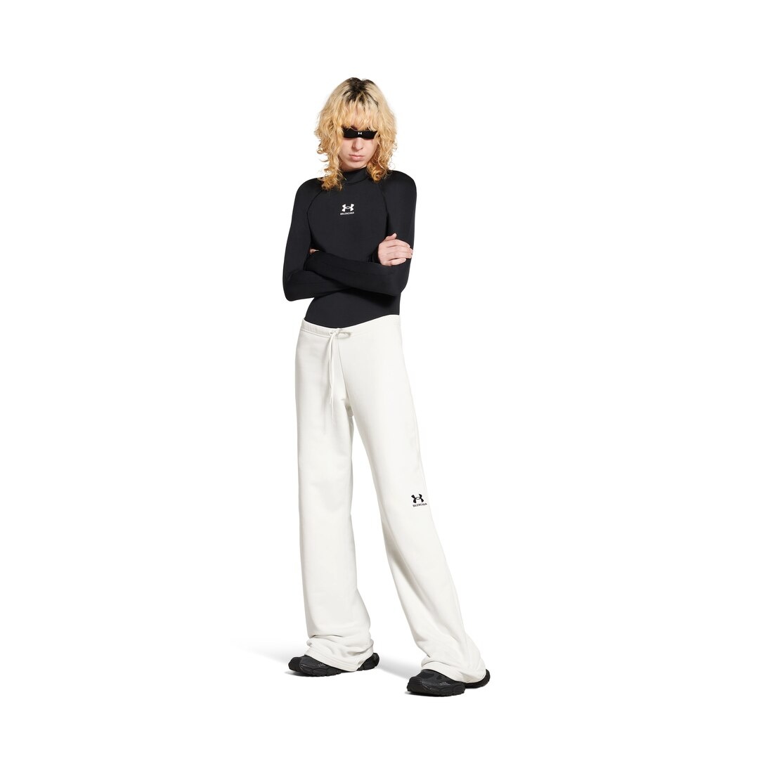 Women's Under Armour® Flared Sweatpants in White/black - 2