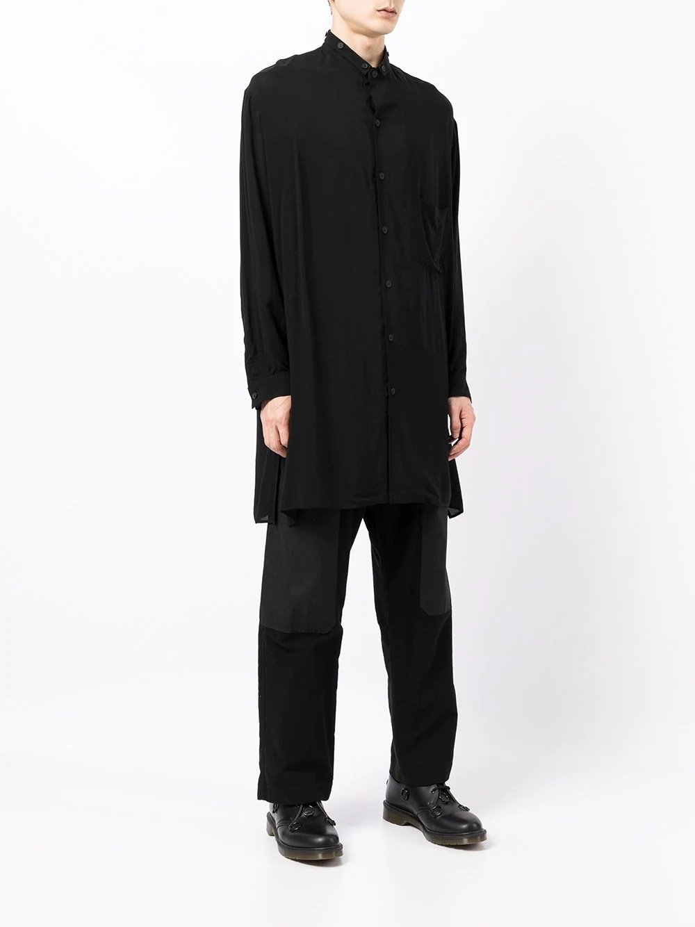 band-collar oversized shirt - 3