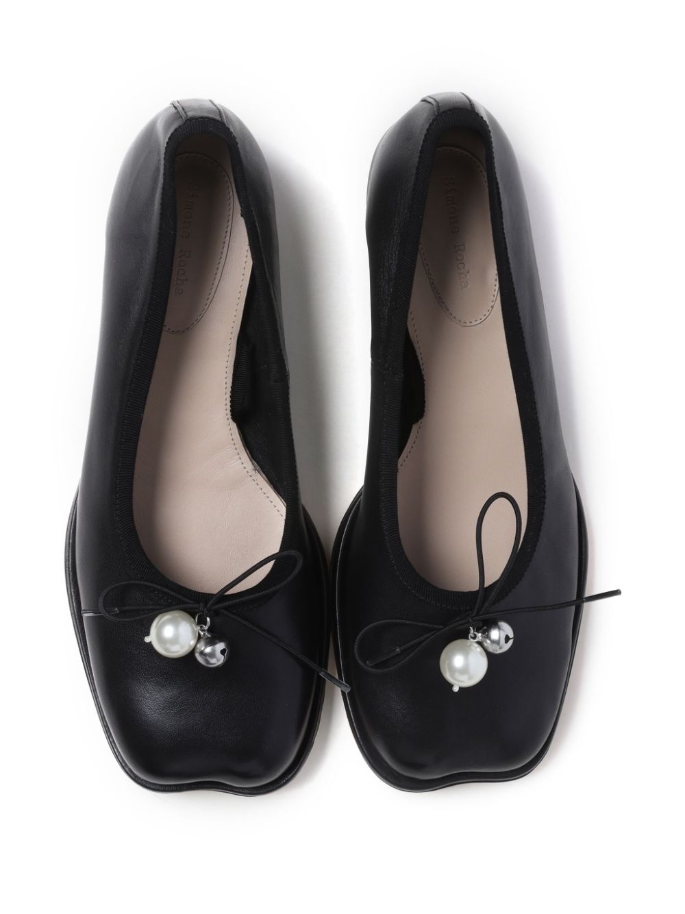bow-embellished leather ballerina shoes - 6