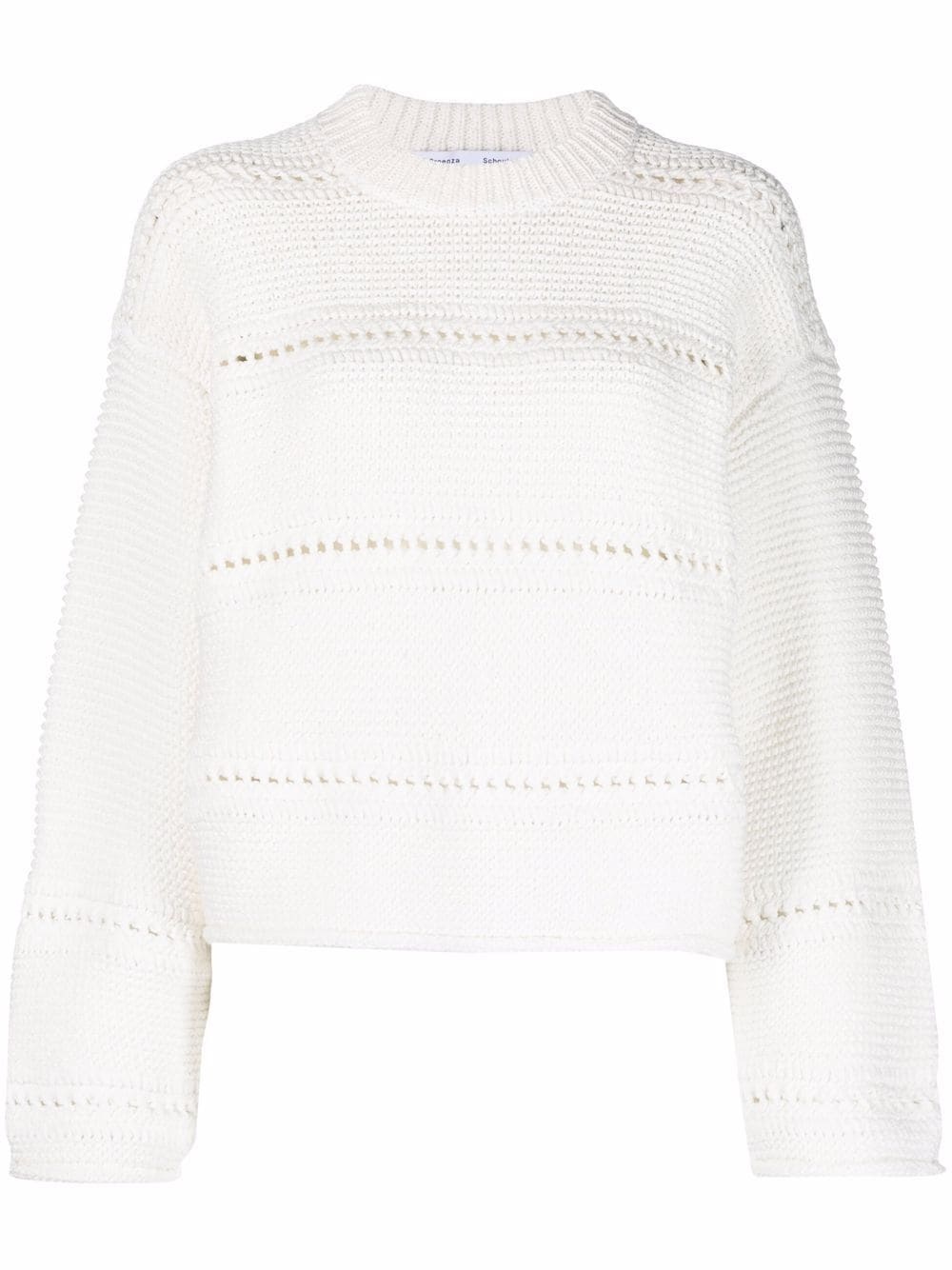 cropped open-knit jumper - 1