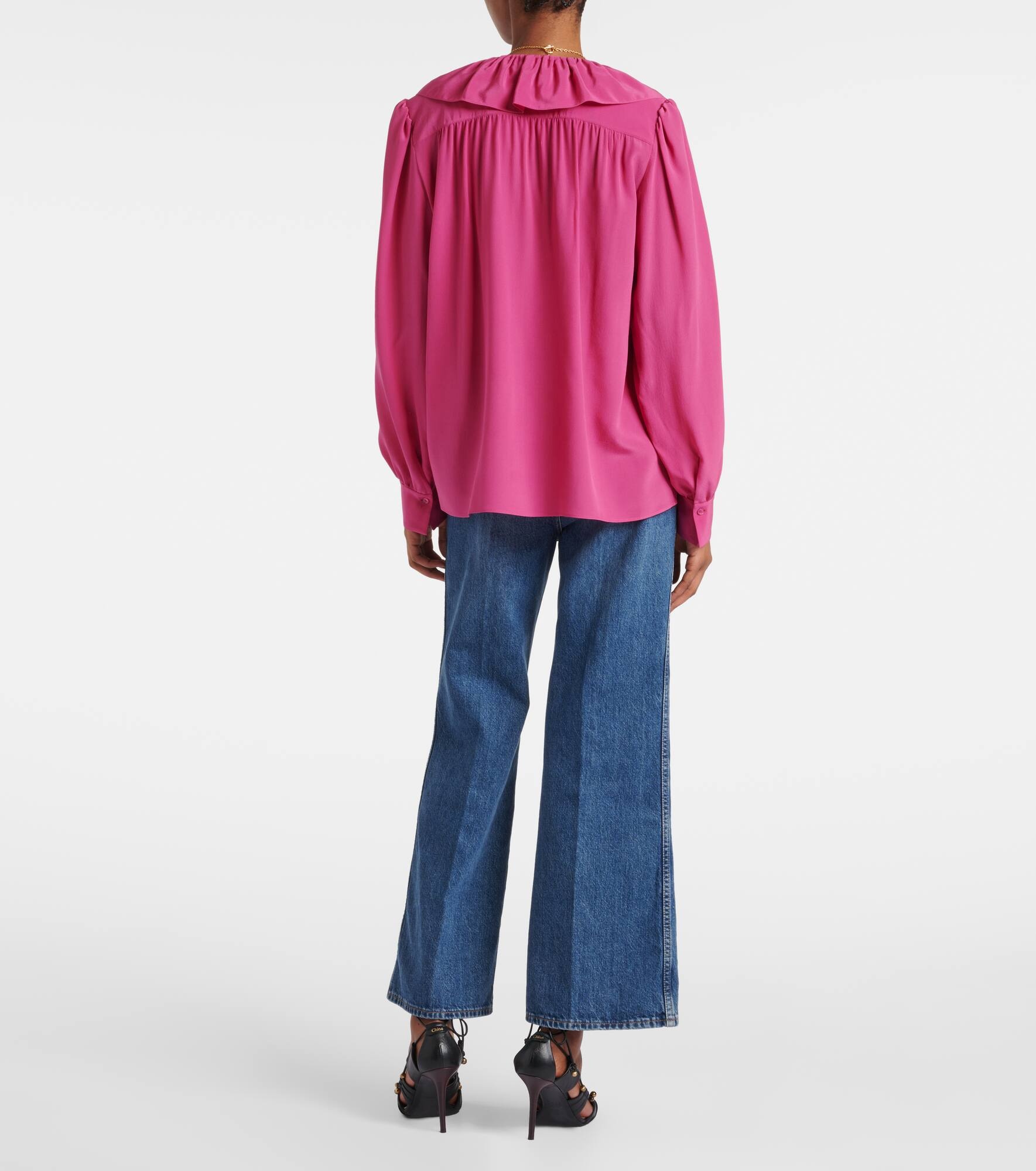 Ruffled silk blouse - 3