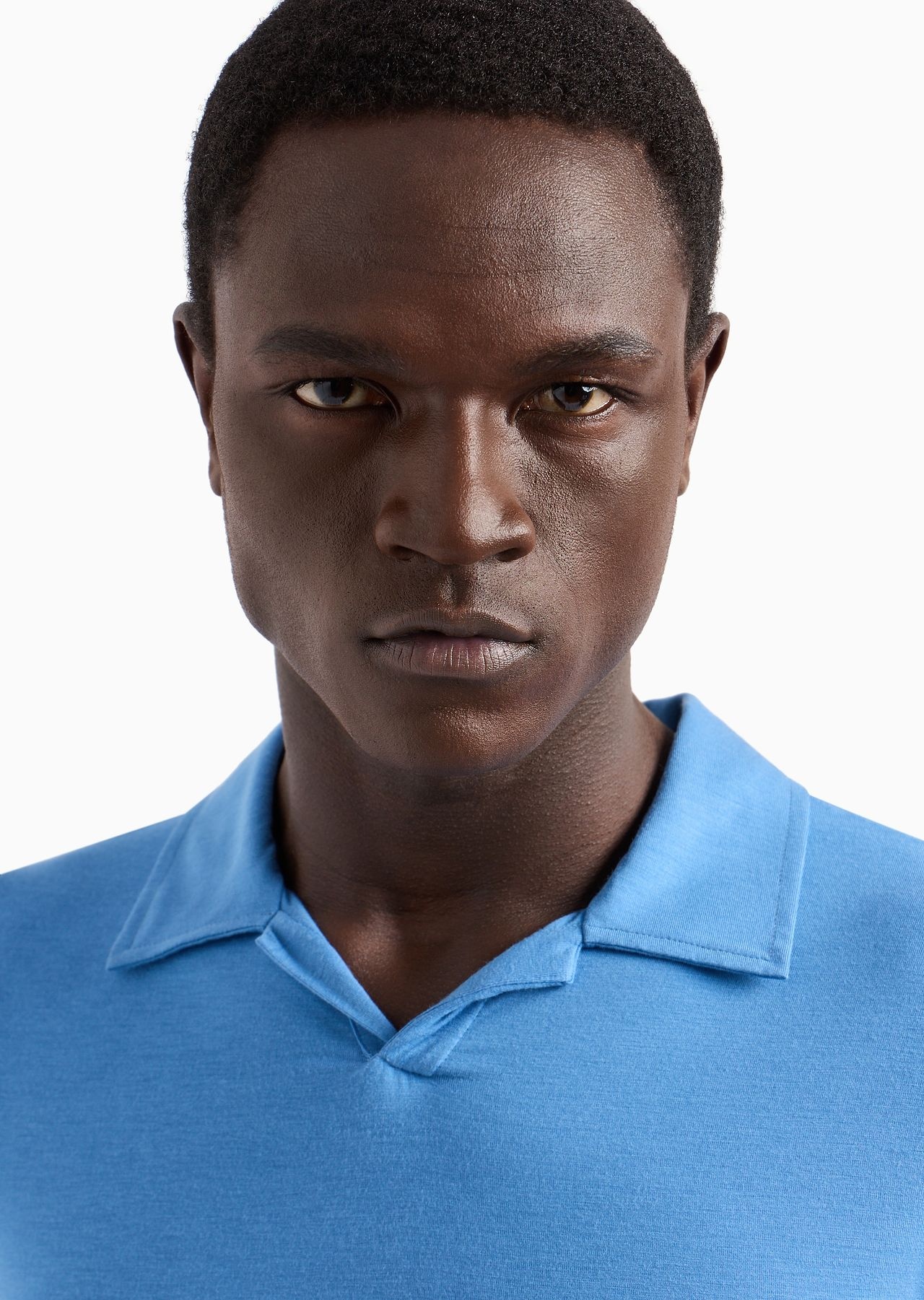Stretch viscose jersey short-sleeved polo shirt - 8