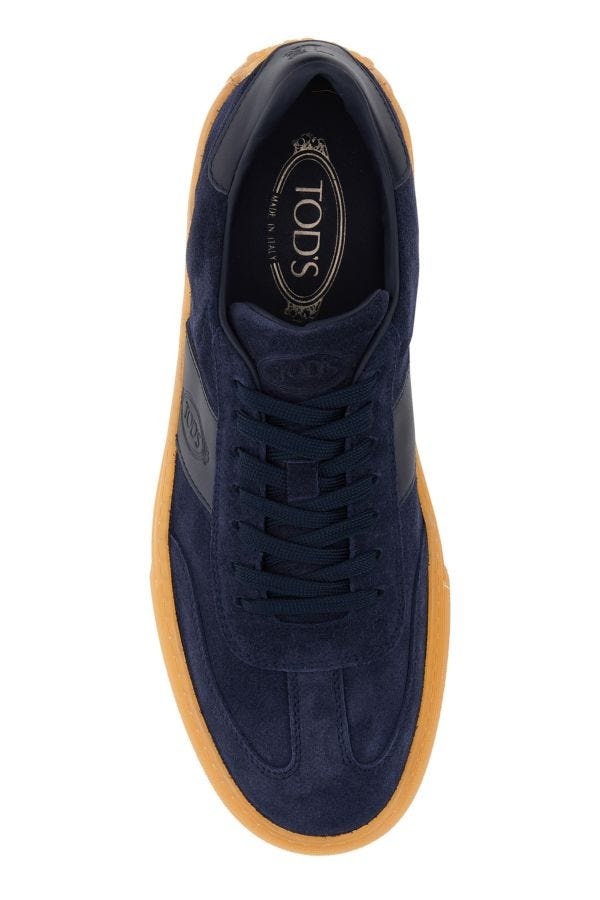 Navy blue suede sneakers - 4