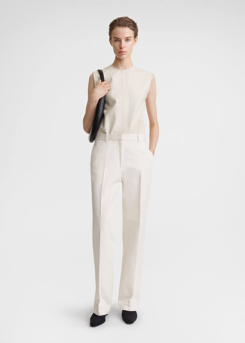 Totême Straight satin trousers ecru outlook