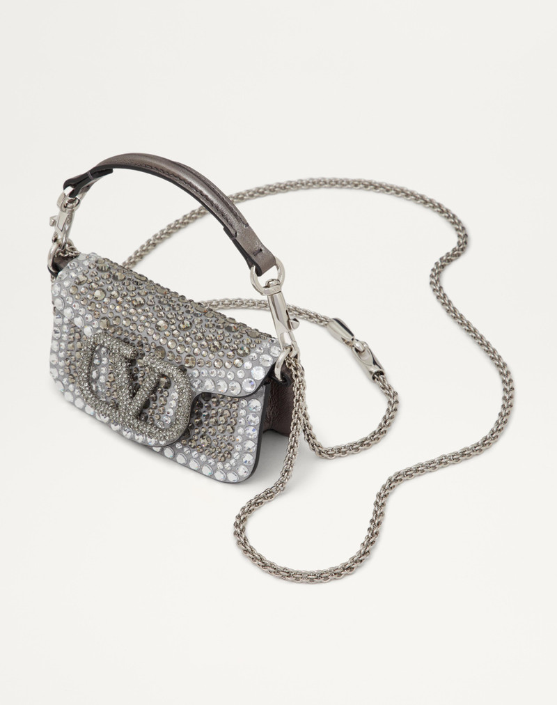Valentino MICRO VALENTINO GARAVANI LOCÒ CHAIN BAG WITH RHINESTONES outlook