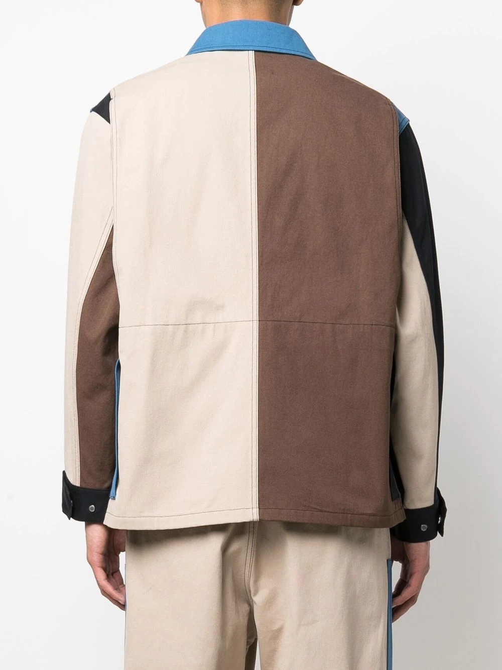 PANELLED WORKER JACKET BROWN - 4