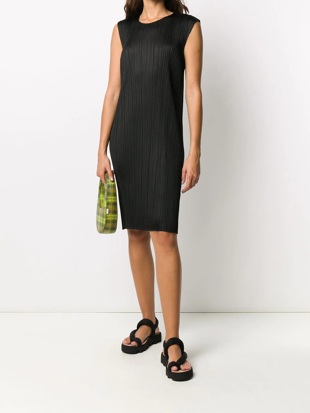 micro-pleat midi dress - 2