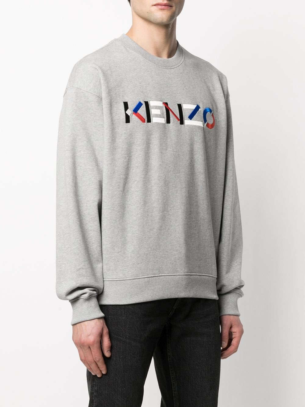 embroidered logo cotton sweatshirt - 3