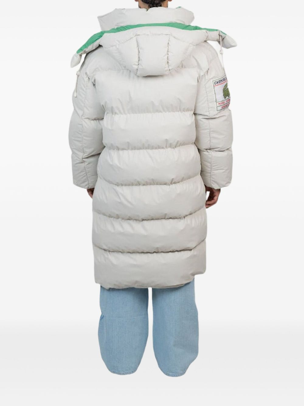 quilted logo-appliqué coat - 3