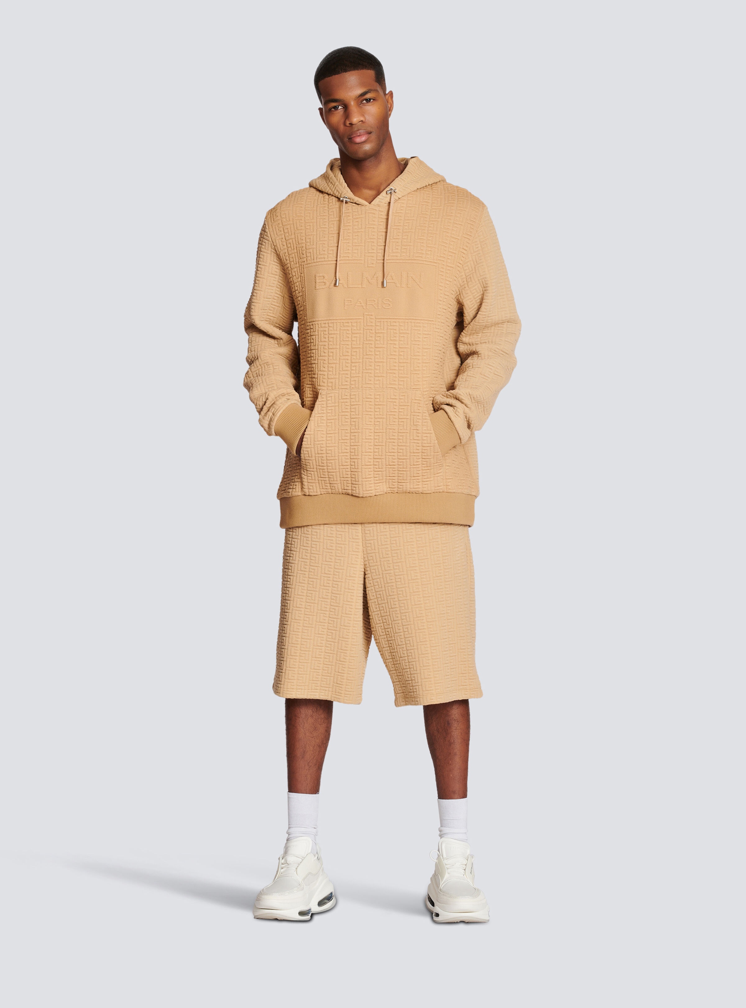 Bermuda shorts with embossed Balmain monogram - 2