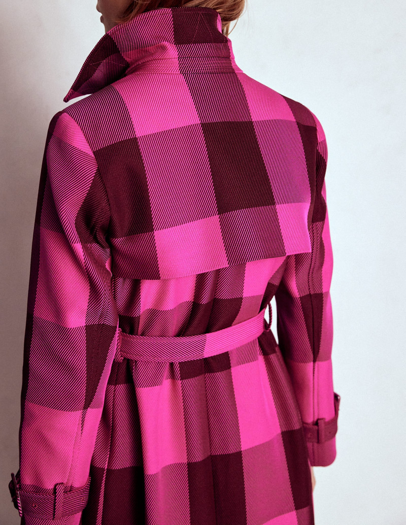 Cheltenham Trench Coat-Pink Peony, Chestnut Gingham 4