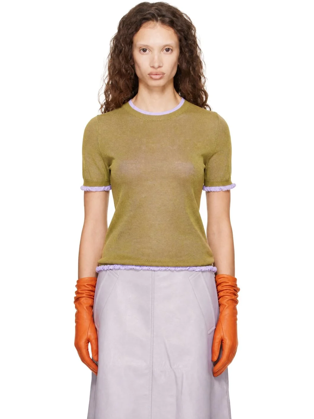 Green Linnea Knit T-Shirt - 1
