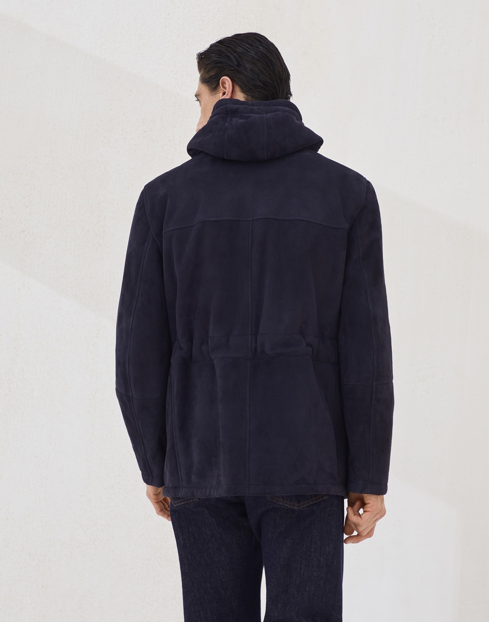 Tone-on-tone suede shearling parka - 2