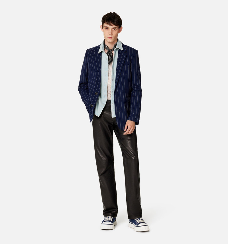 AMI Paris Leather Straight Fit Trousers outlook
