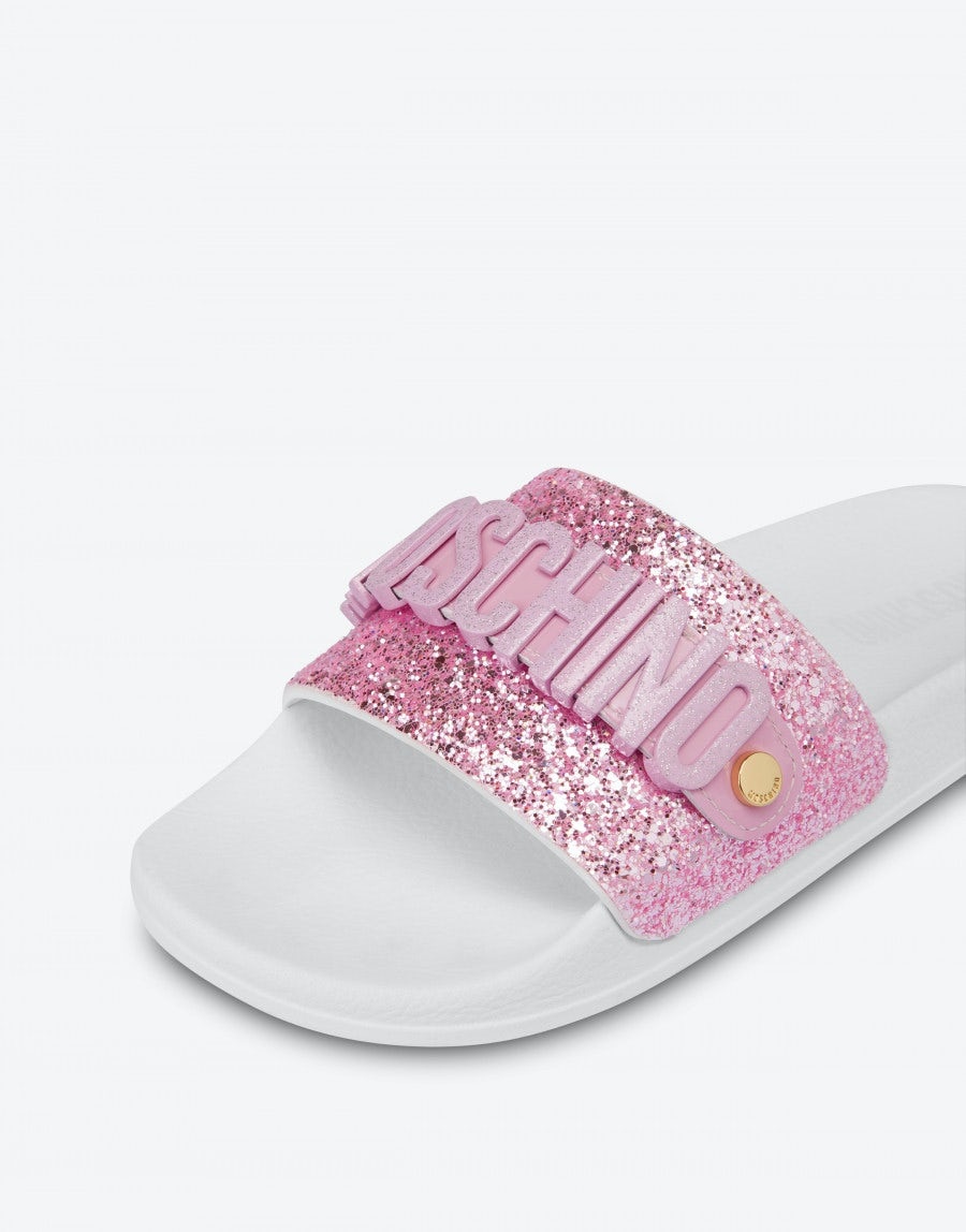GLITTER LETTERING LOGO POOL SLIDES - 4