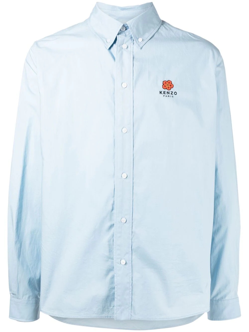 embroidered-logo long-sleeve shirt - 1