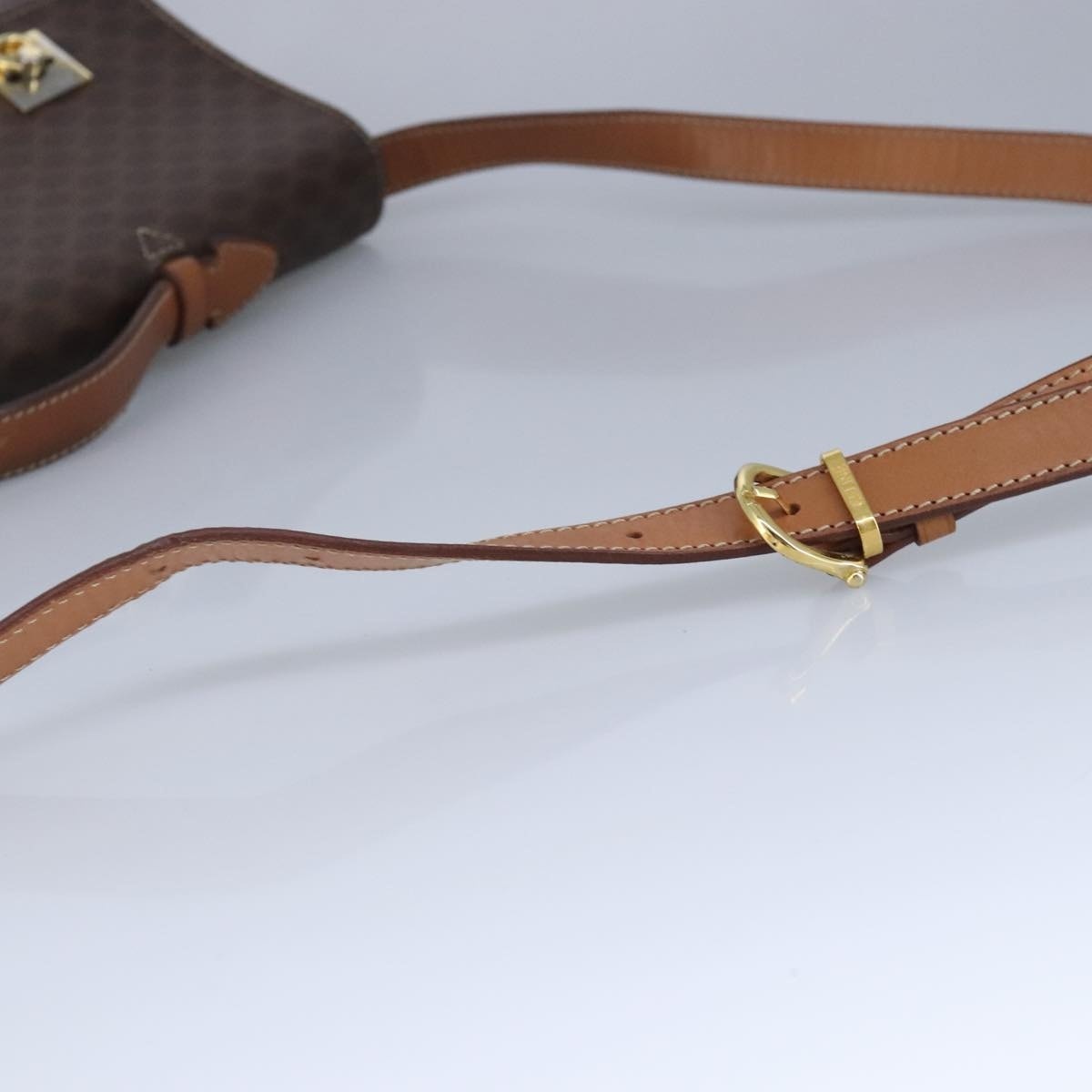 CELINE Macadam Canvas Business Bag Pvc Leather Brown Gold - 9