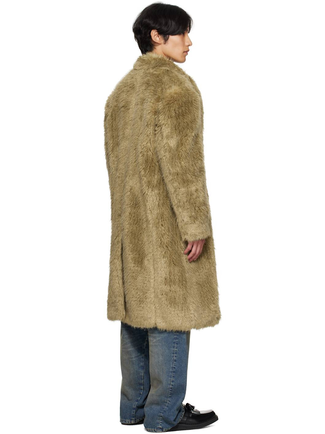Beige Fields Buttons Faux-Fur Coat - 3