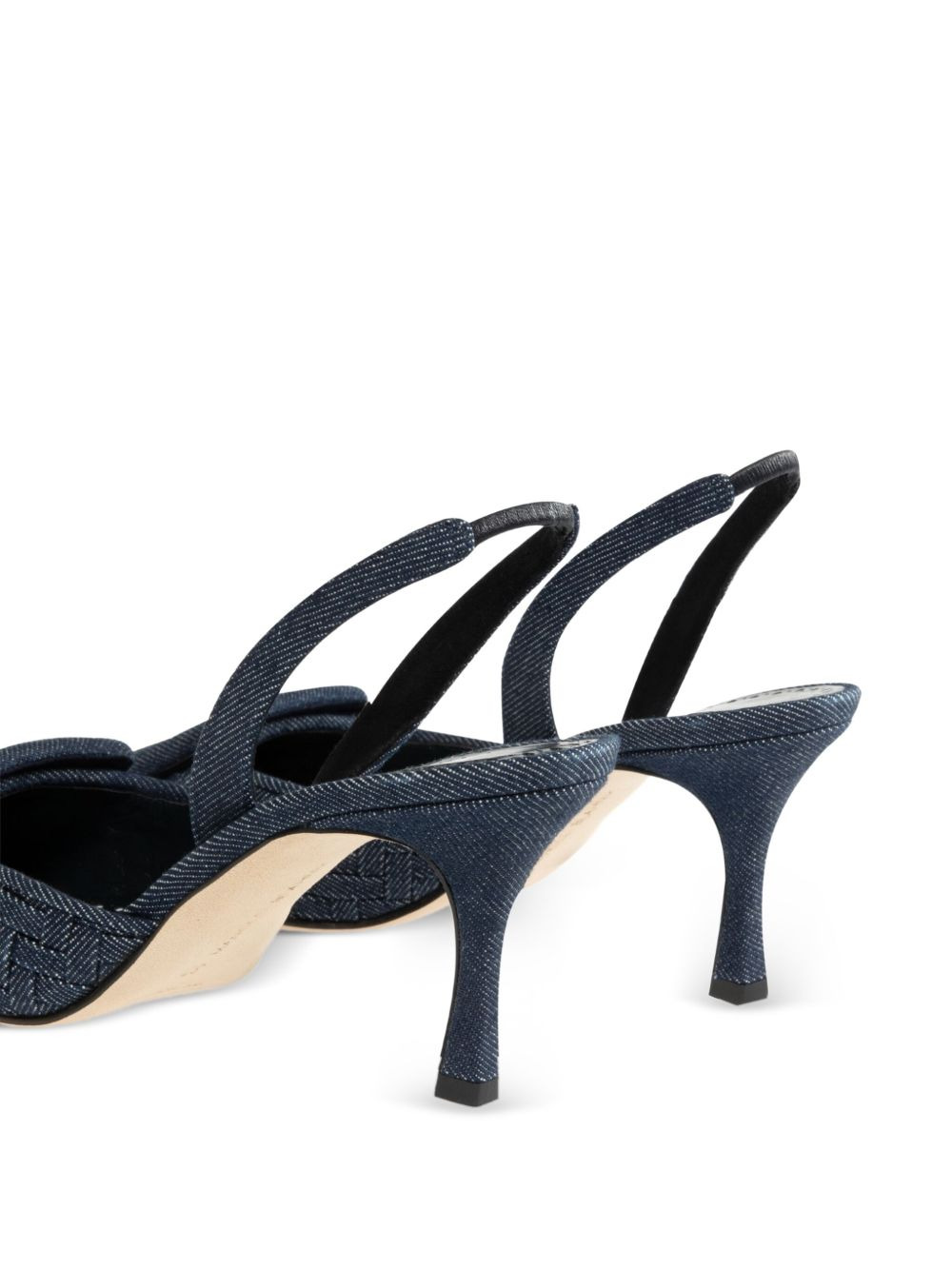 70mm slingback woven pumps - 4