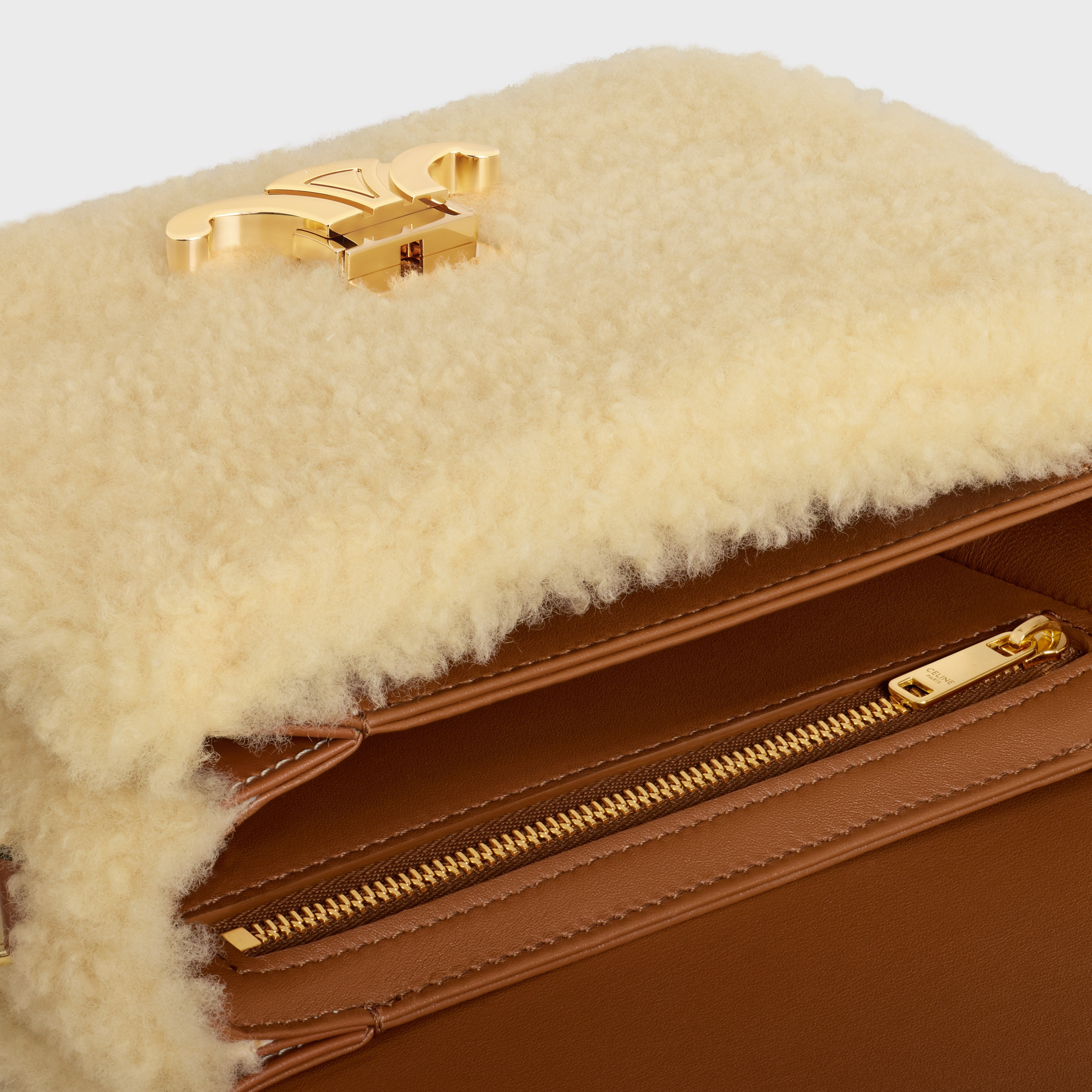 TEEN TRIOMPHE BAG in SHEARLING AND CALFSKIN - 4