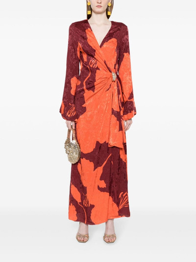 Johanna Ortiz patterned-jacquard wrap maxi dress outlook