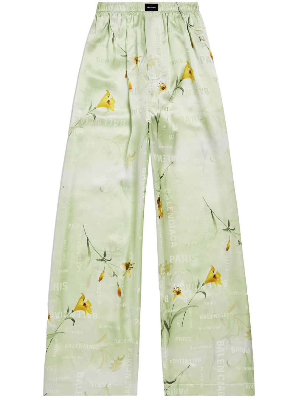 floral-print silk trousers - 1