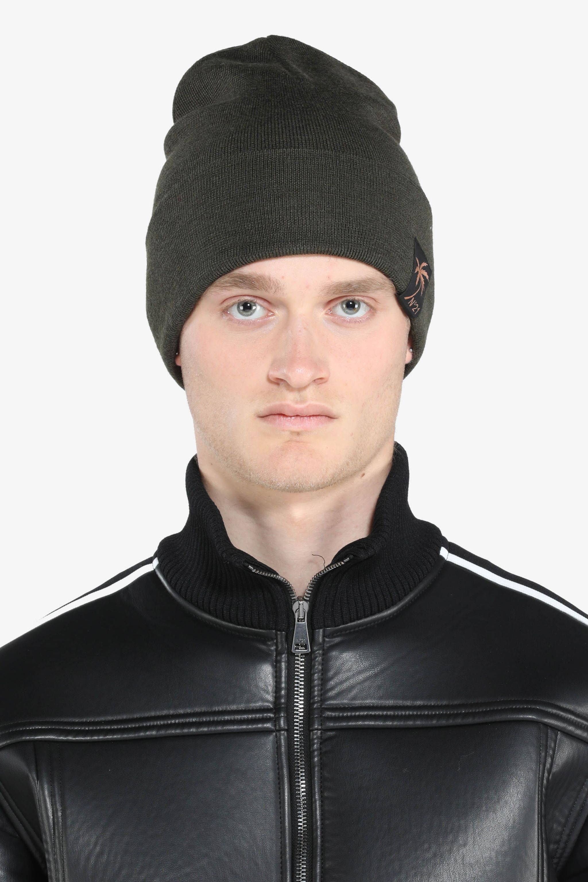 LOGO-APPLIQUÉ WOOL BEANIE - 1