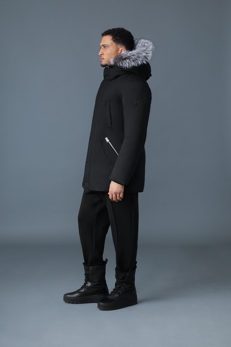 EDWARD-XZ 2-in-1 down parka with hooded bib and silver fox fur 3