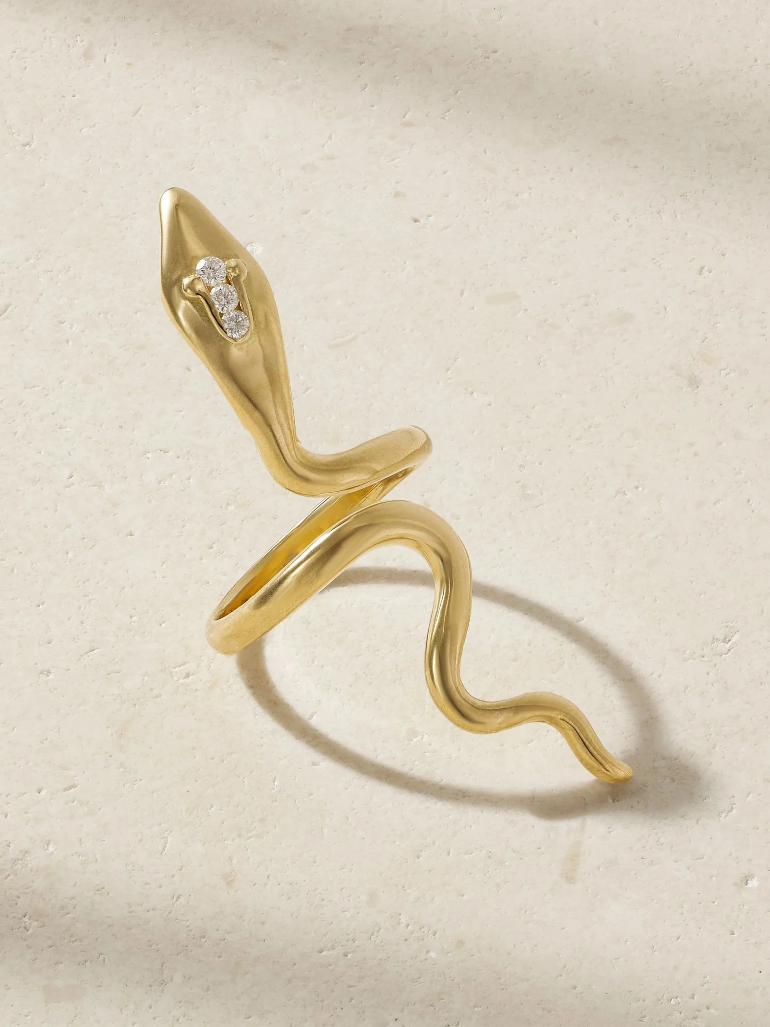 Cobra 18-karat gold diamond ring Gold - 1