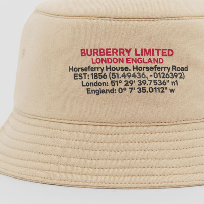 Burberry Location Print Cotton Bucket Hat outlook