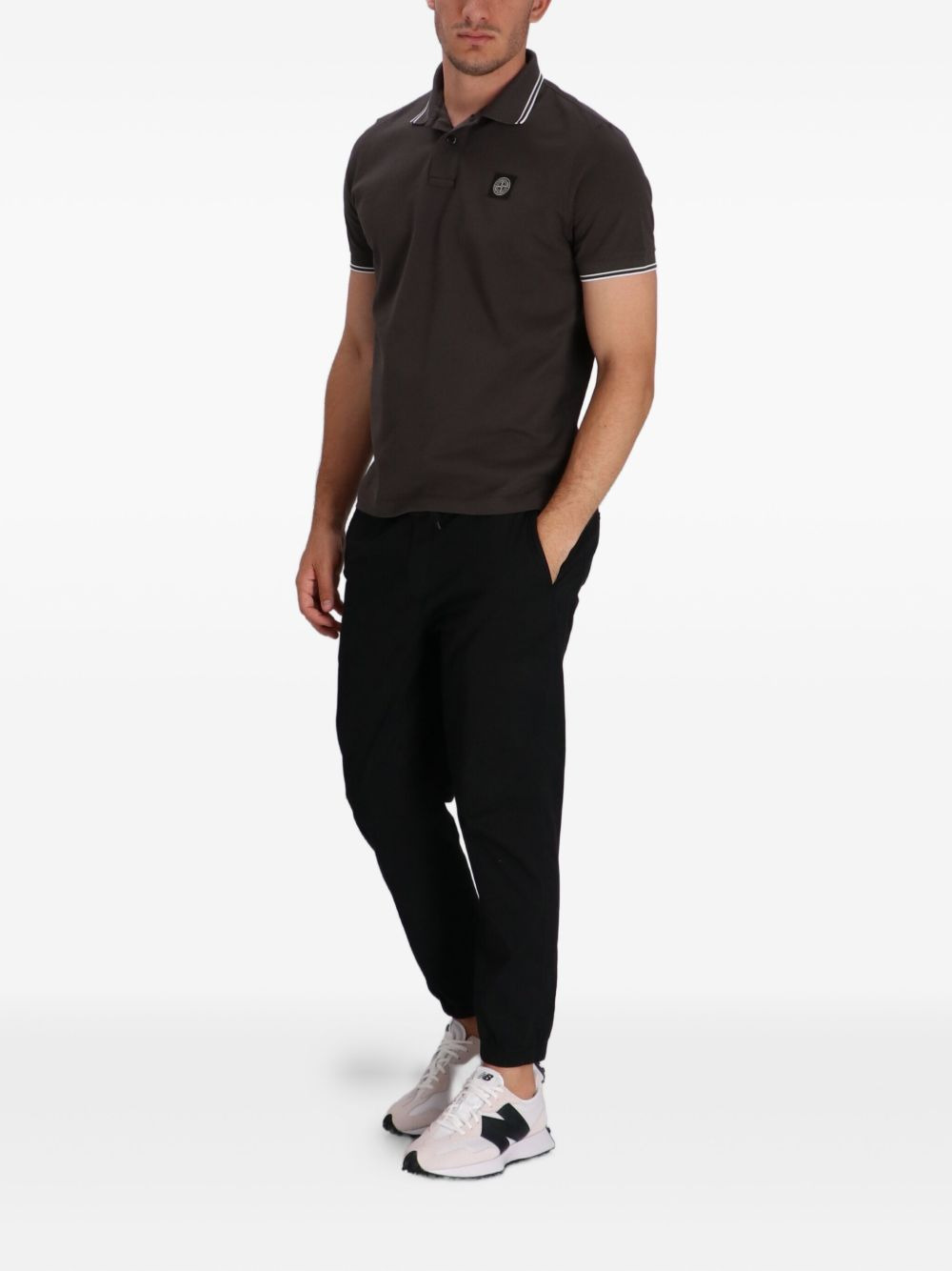 tipped-collar logo polo shirt - 2