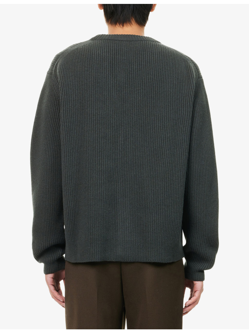 Knitted-Logo V-Neck Wool-Cashmere Blend Cardigan - 4