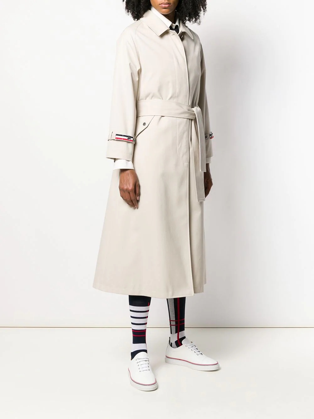 raglan-sleeve waterproof trench overcoat - 3