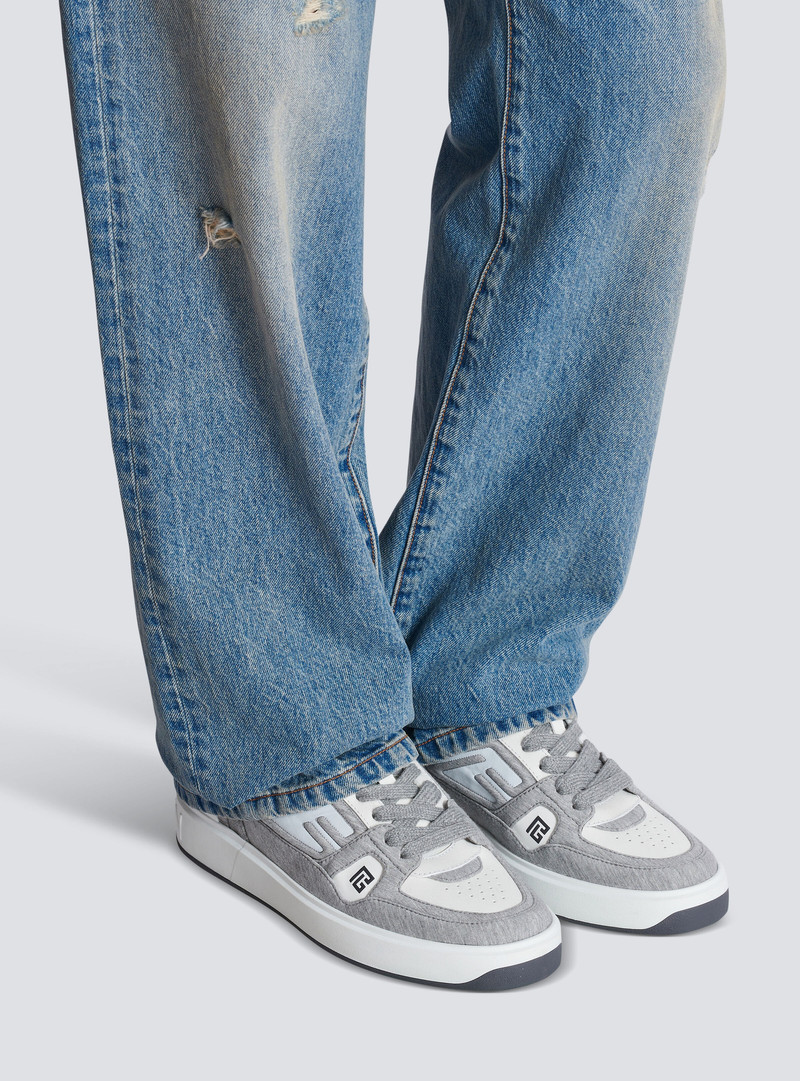 Balmain B-Court Skate trainers in fleece and calfskin outlook