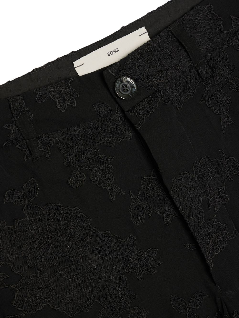lace-appliquéd trousers - 2