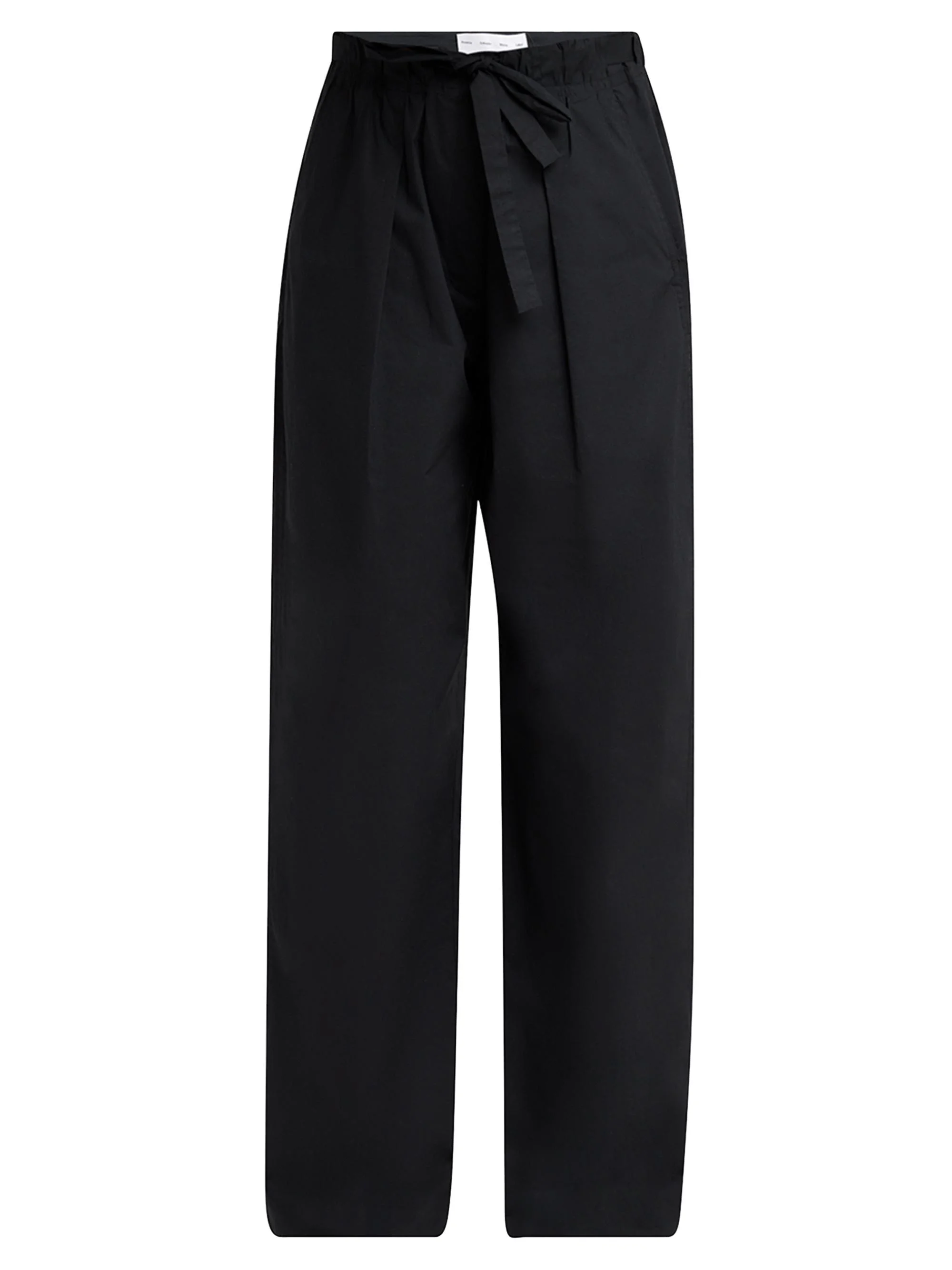 Women's Barrett Stretch Cotton Poplin Straight-Leg Pants - Black - 1