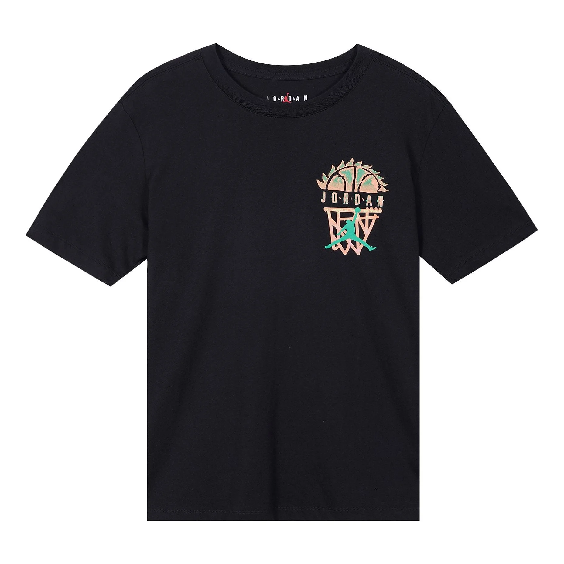 Air Jordan DNA Logo Geometry Pattern Printing Round Neck Short Sleeve Black DQ8643-010 - 1
