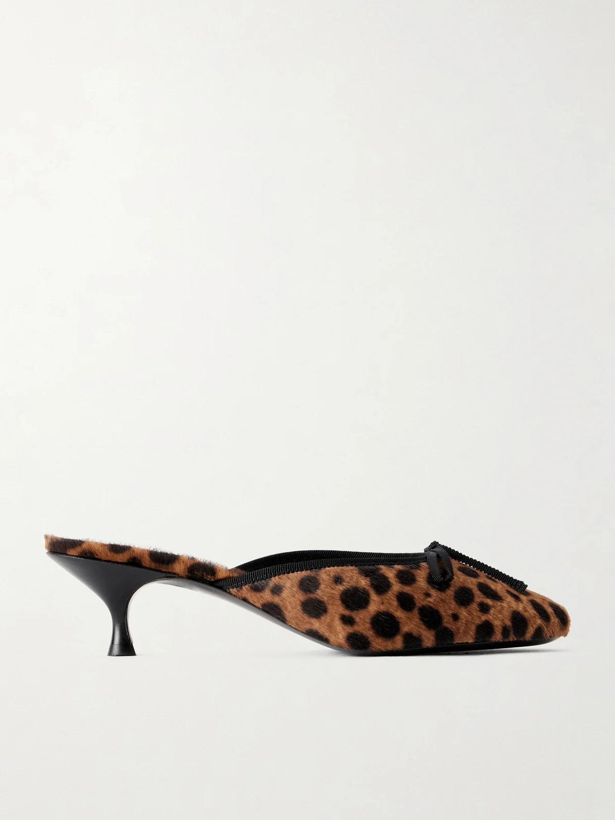 24/7 50 Bow-detailed Leopard-print Pony Hair Pumps - 1