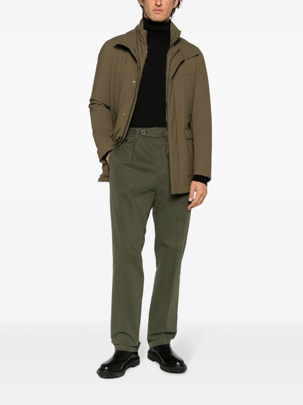high-waisted twill cargo trousers - 2