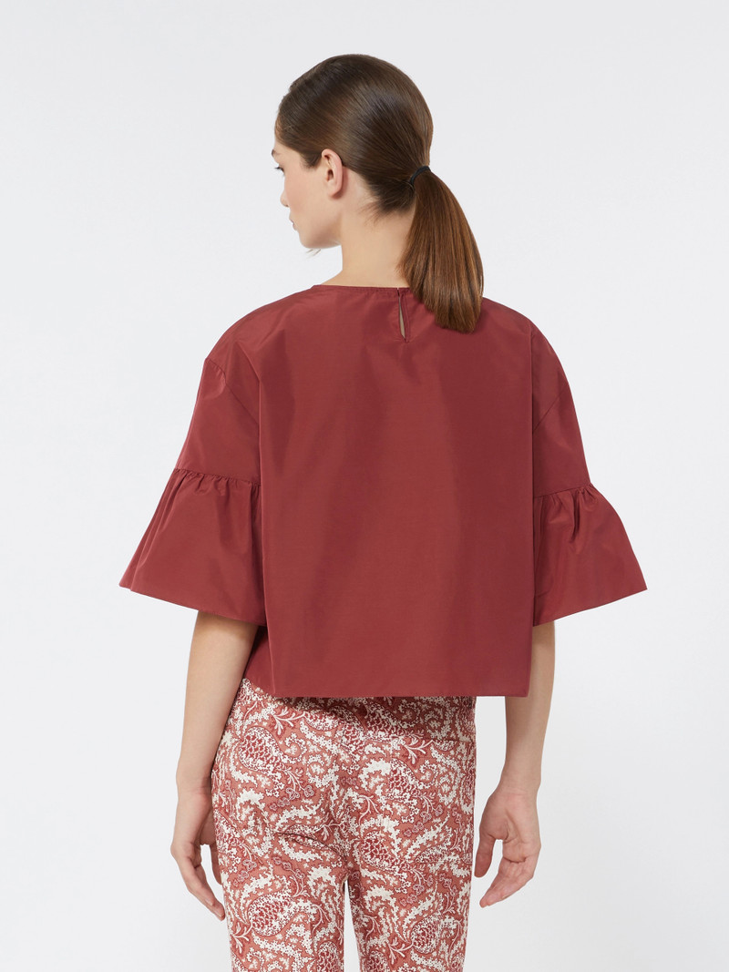BREAK Cotton taffeta cropped blouse - CHERRY 4