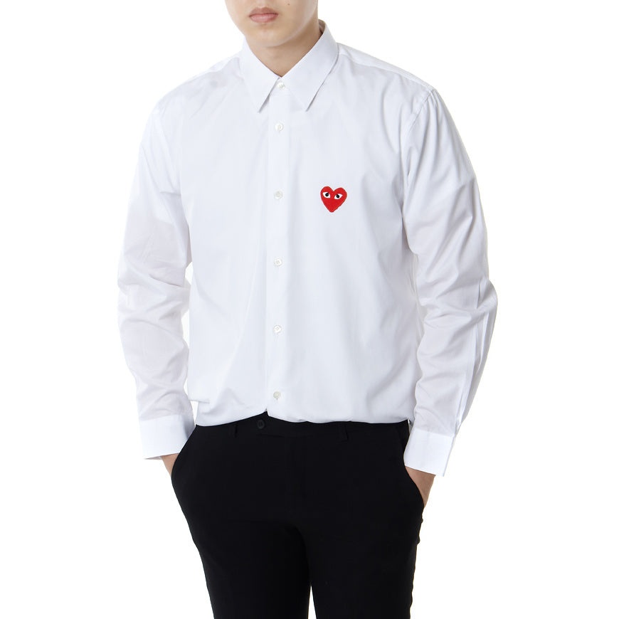COMME des GARCONS PLAY Red Emblem Button Down 'White' AZ-B002-051-2 - 6