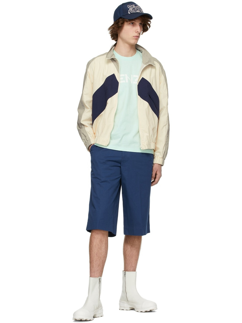 KENZO Blue Gabardine Casual Shorts outlook