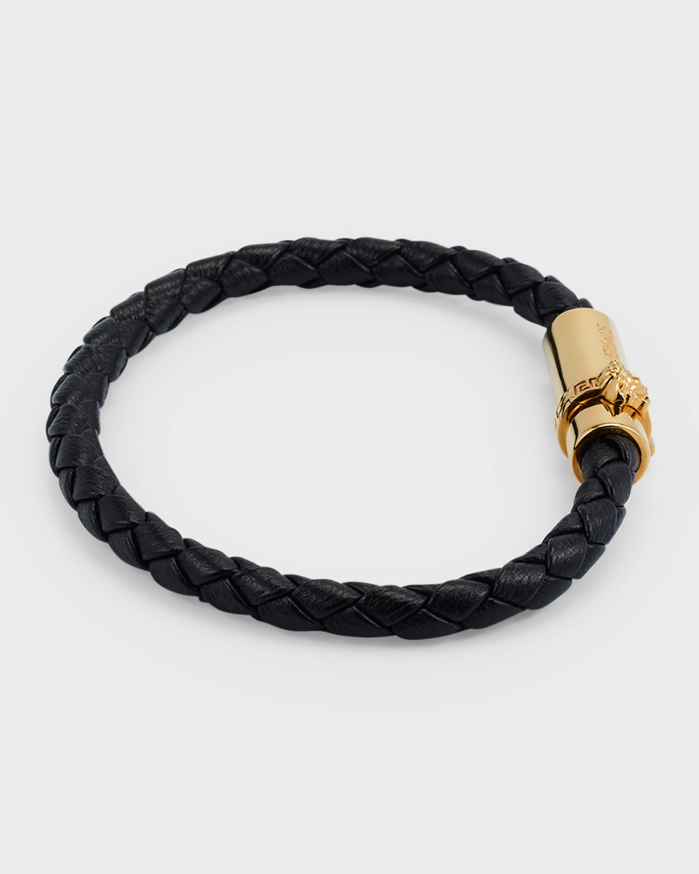 Men's Medusa Braided Leather Bracelet - 4