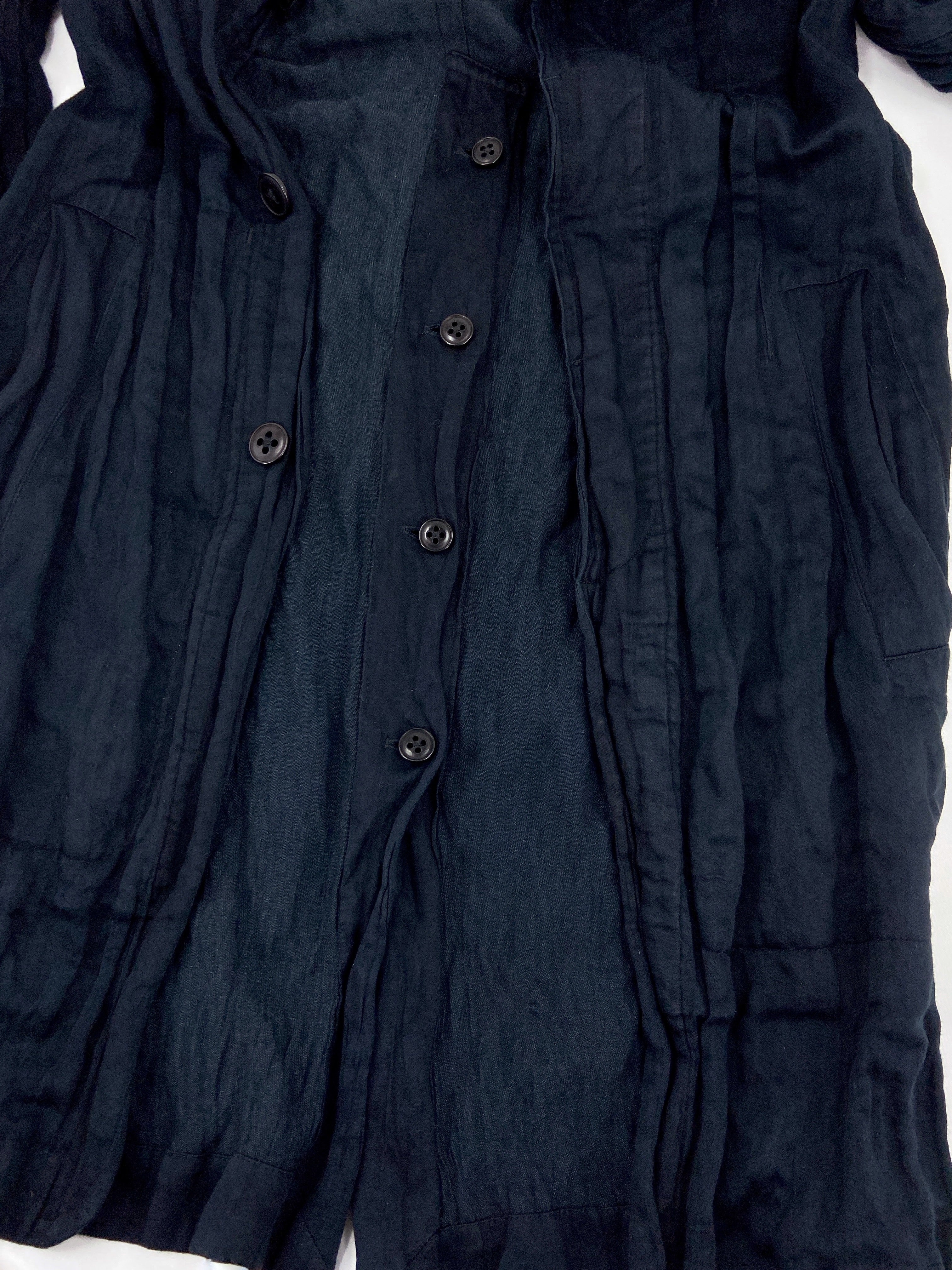 Ann Demeulemeester Spring 2006 Men’s Navy Wrinkled Coat XXS - 12