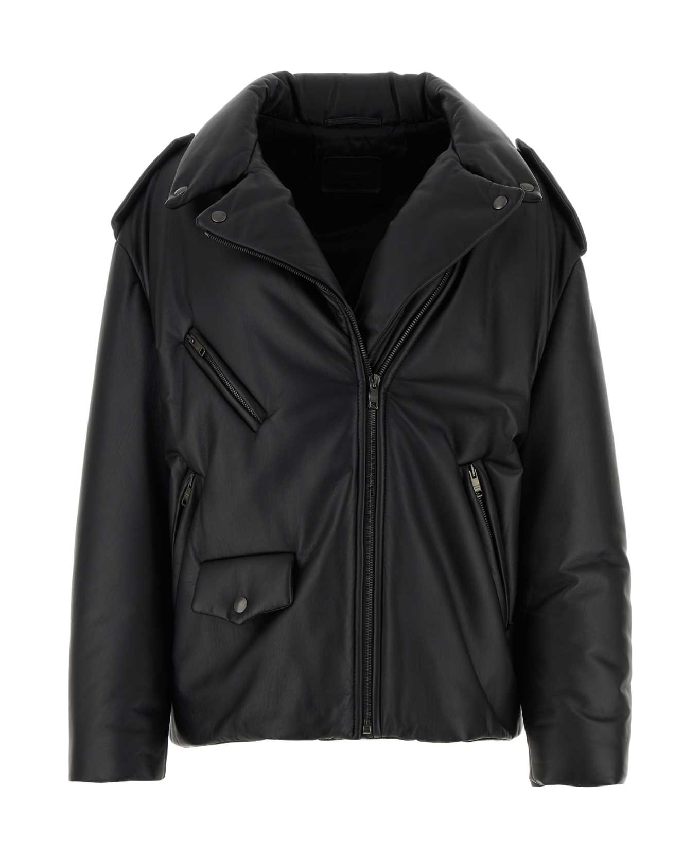 レザージャケット・コート PRADA Black nappa leather padded jacket (58A049FLY F0002) Prada Black Nappa Leather Padded Jacket | REVERSIBLE