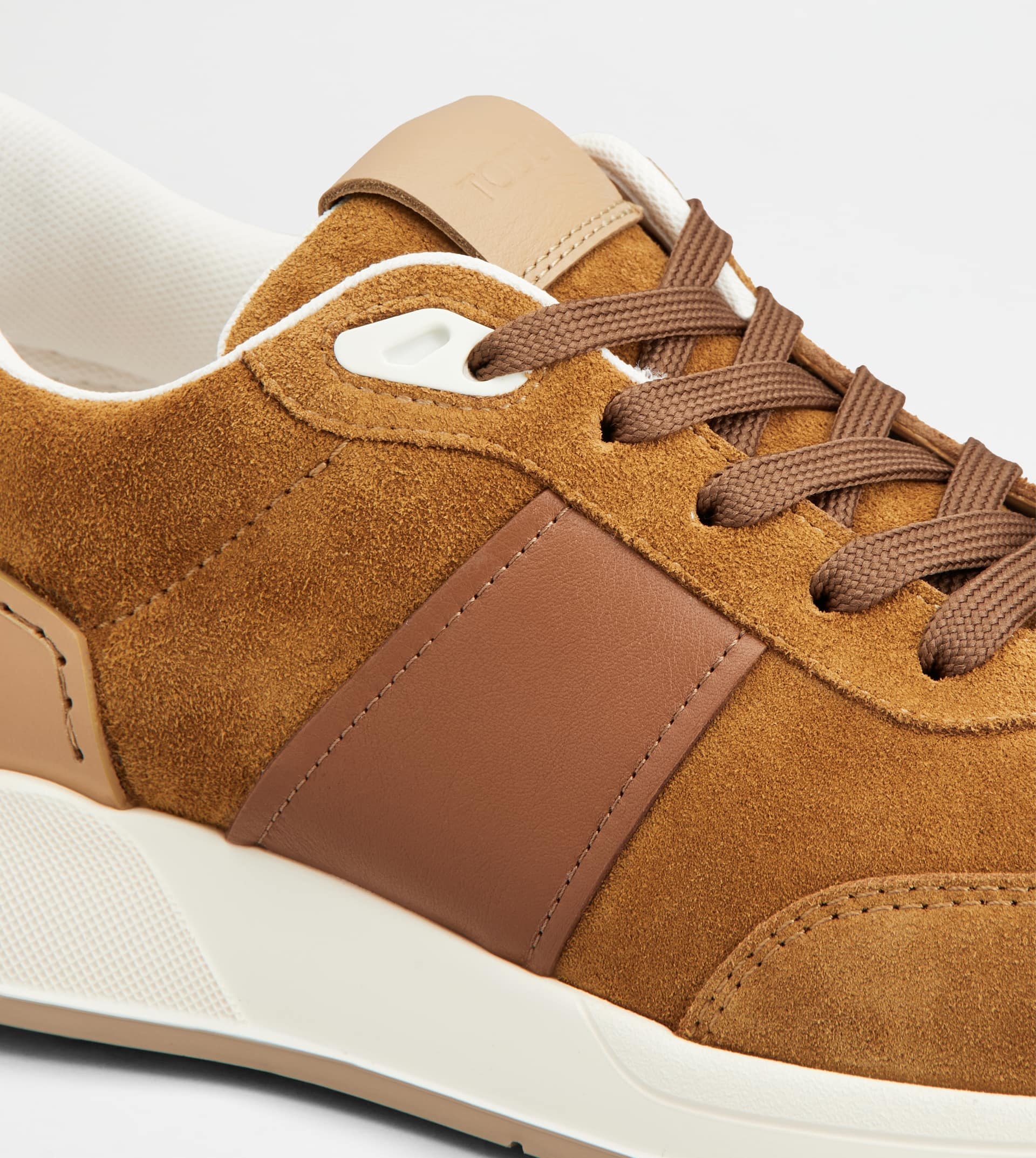SNEAKERS IN SUEDE - BROWN, WHITE - 5
