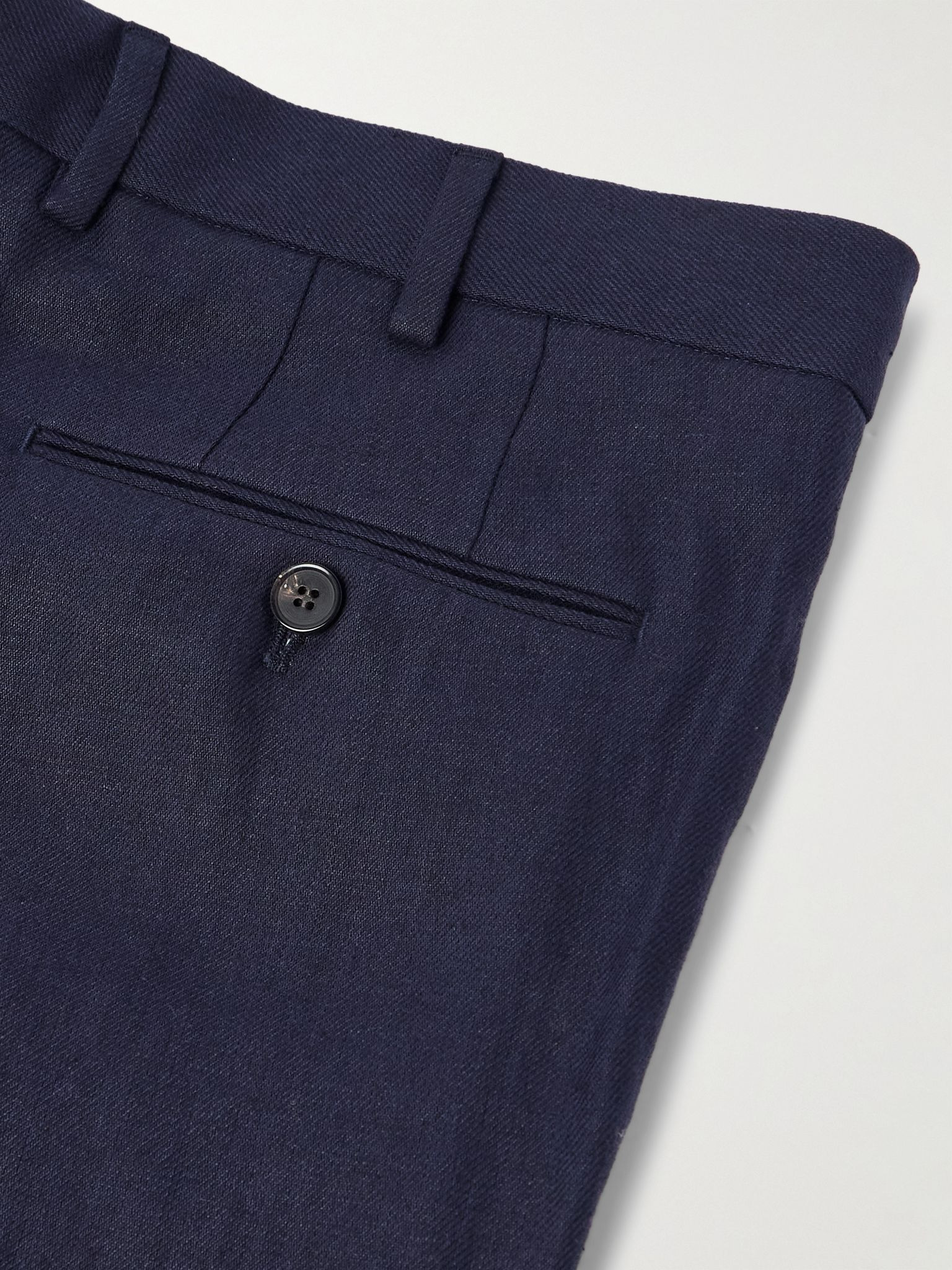 Carlo Straight-Leg Linen Suit Trousers Navy - 5