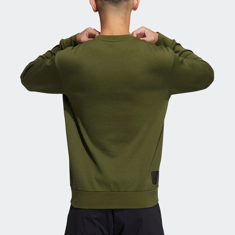 adidas Wj Swt Logo Printing Sports Round Neck Pullover Green GP0919 - 5