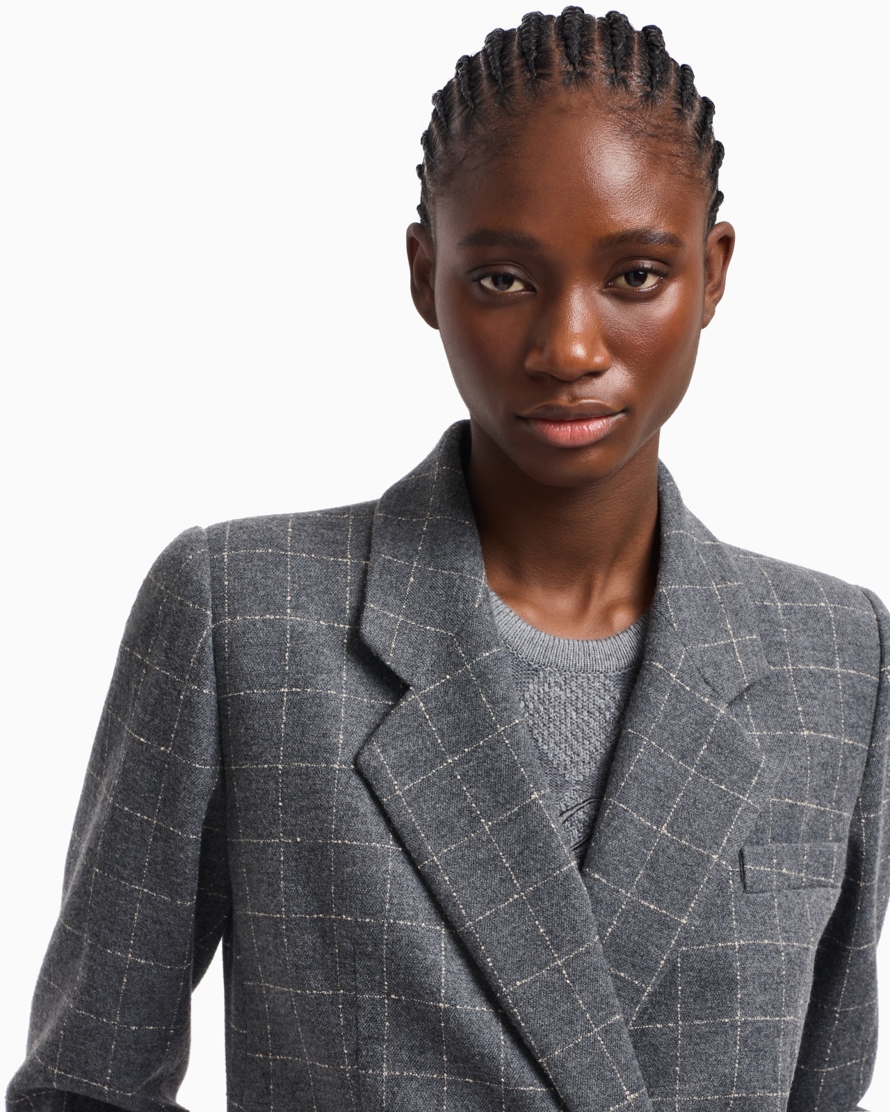 ICON FLANNEL DOUBLE-BREASTED BLAZER WITH A CHECK MOTIF - 5